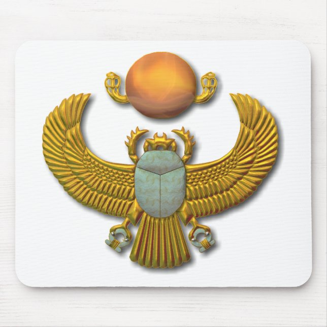 Ancient Egyptian Sacred Scarab - Gold Mouse Pad (Front)