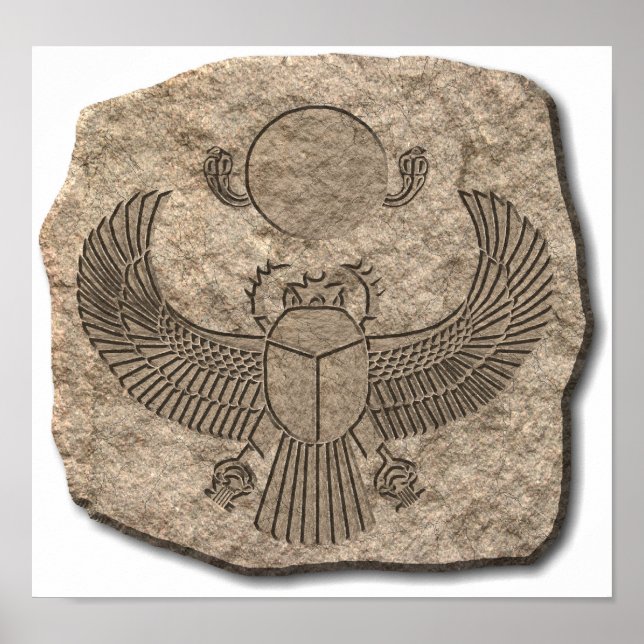 Ancient Egyptian Sacred Scarab Stone Poster (Front)