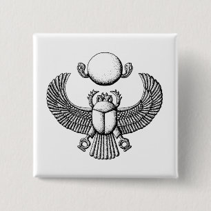 Ancient Egyptian Scarab Black and White 15 Cm Square Badge