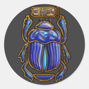 Ancient Egyptian Scarab Classic Round Sticker