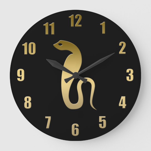 Ancient Egyptian snake – goddess Renenutet Large Clock (Front)