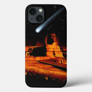 Ancient Egyptian Sphinx and Night Comet Art iPhone 13 Case