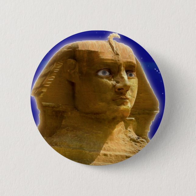 Ancient Egyptian Sphinx at Giza Art Design 6 Cm Round Badge (Front)