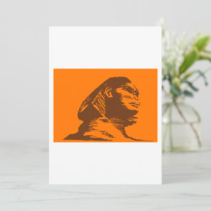 Ancient Egyptian Sphinx Bold Orange And Brown  Invitation