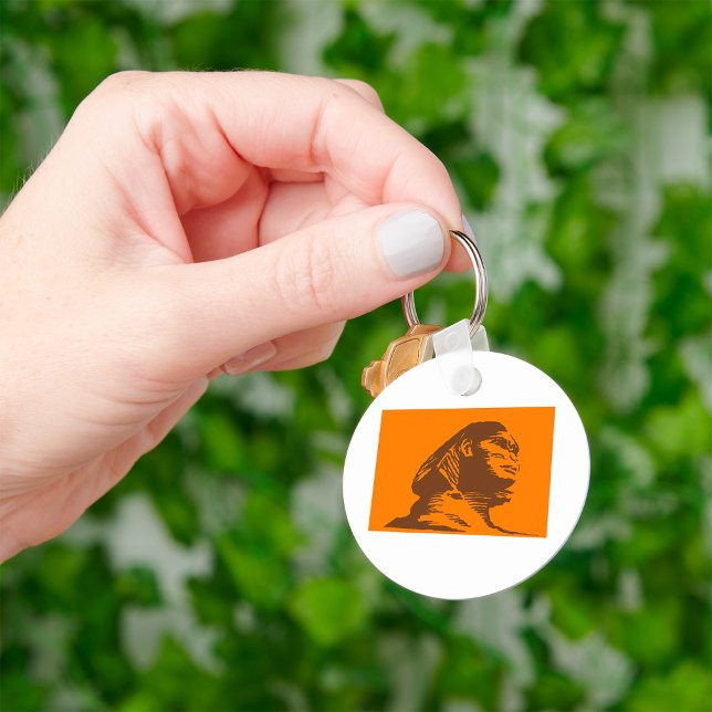 Ancient Egyptian Sphinx Bold Orange And Brown  Key Ring (Creator Uploaded)