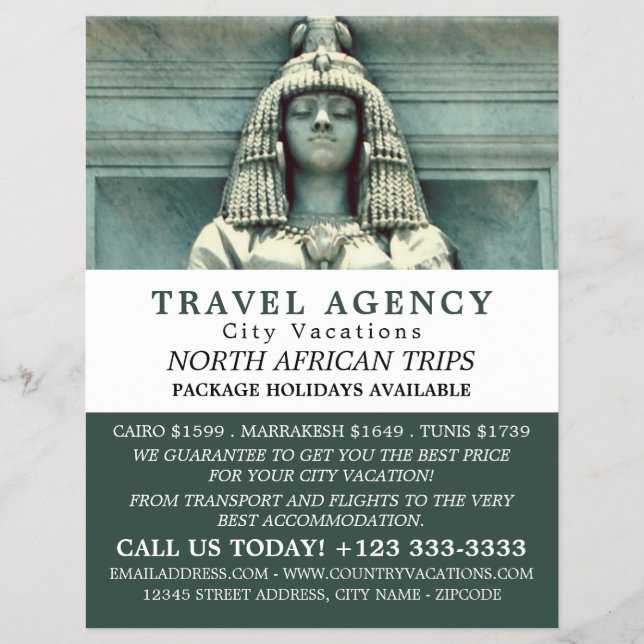 Ancient Egyptian Statue, Cairo, Travel Agency  Flyer (Front)