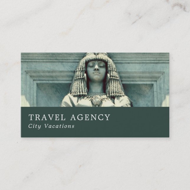 Ancient Egyptian Statue, Cairo, Travel Agent Business Card (Front)