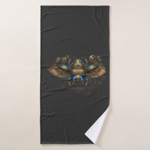 Ancient Egyptian Steampunk Mechanical Scarab Beetl Bath Towel Set
