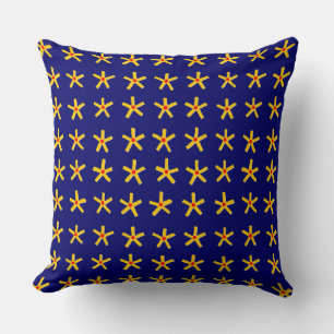 Ancient Egyptian Style Star Pattern - Deep Navy Cushion