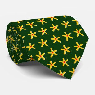 Ancient Egyptian Style Star Pattern V2 - Dk Green Tie