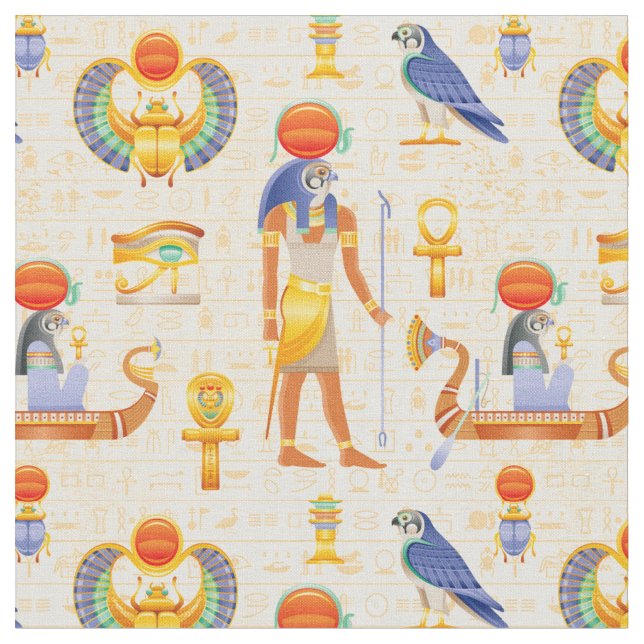 Ancient Egyptian Symbols Fabric (Close Up)