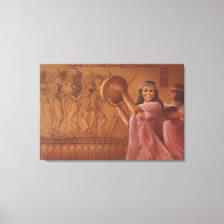 Ancient Egyptian Tambourine Dancers Fine Art Canvas Print