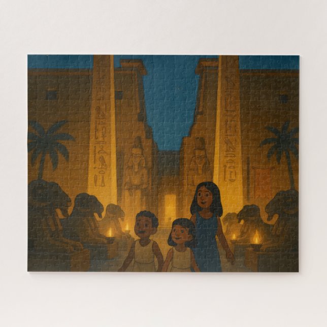 Ancient Egyptian Temple Sacred Puzzle Gold (Horizontal)