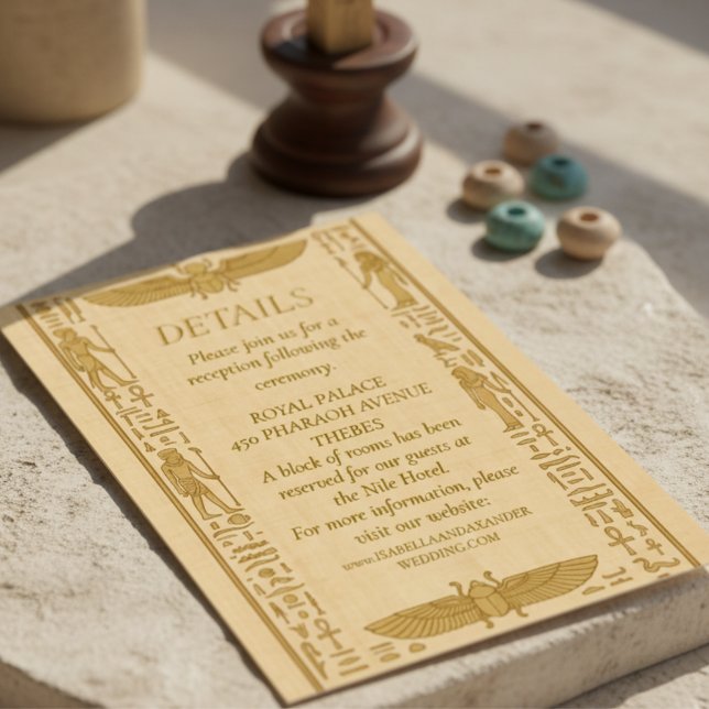 Ancient Egyptian Wedding Details Card (Creator Uploaded)