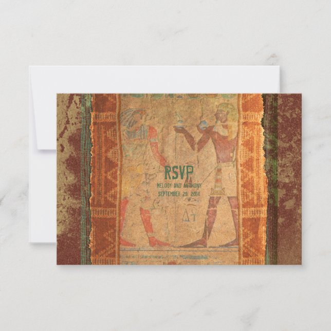 Ancient Egyptian Wedding RSVP Reply Card (Front)
