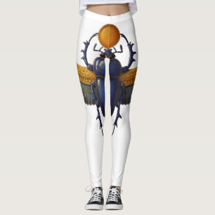 Ancient Egyptian Winged Scarab Khepri Sun God Leggings