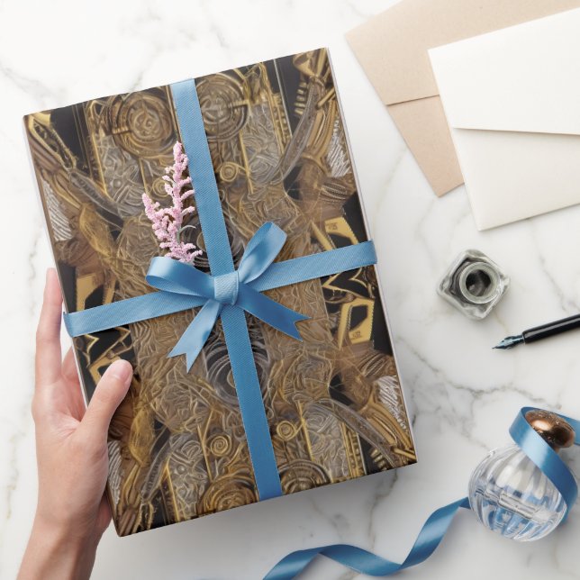 Ancient Elegance: Celtic & Egyptian Fusion Wrapping Paper (Gifting)