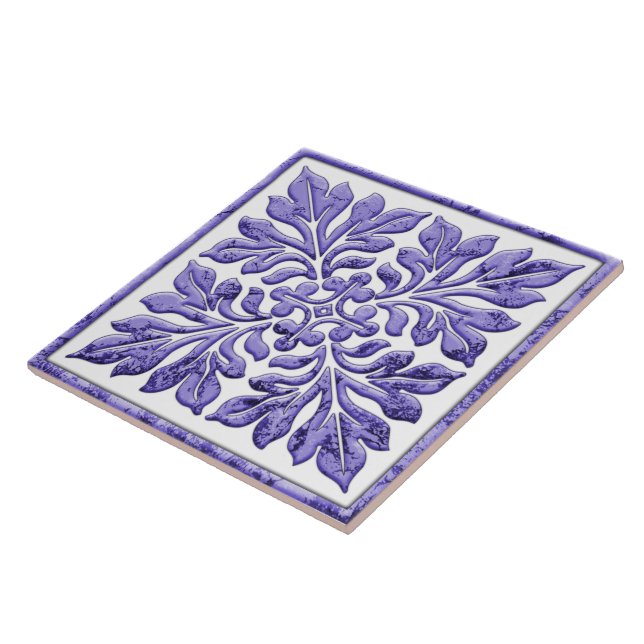 Ancient english tile cool purple (Side)