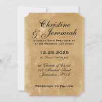 Ancient Faux Parchment Texture Simple Wedding