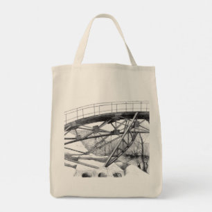 Ancient footbridge pencilart Monochrome Tote Bag