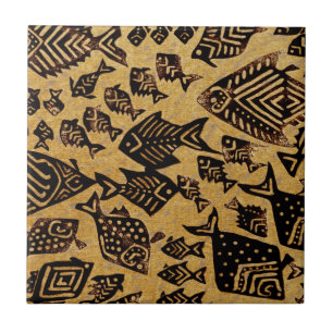 Ancient Fossil Fish Tile