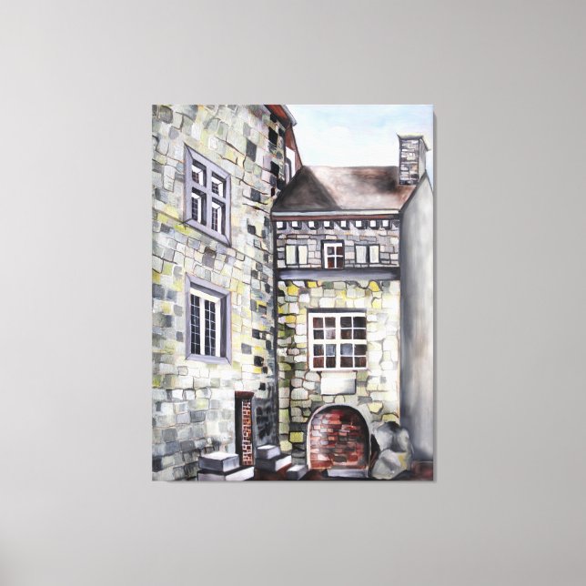 Ancient French Castle Provenance in Watercolor Canvas Print (Front)