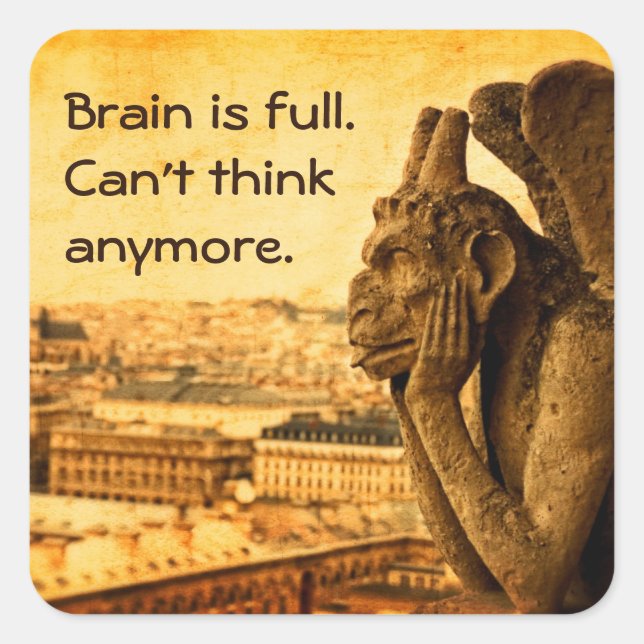 Ancient Gargoyle: Brain is full humourous stickers (Front)