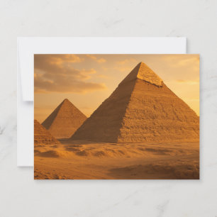 Ancient Giza Pyramids Golden Egyptian Postcard
