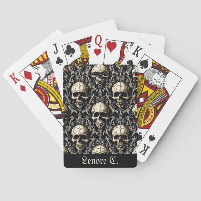 Ancient Gothic Skulls Playing Cards (Back)