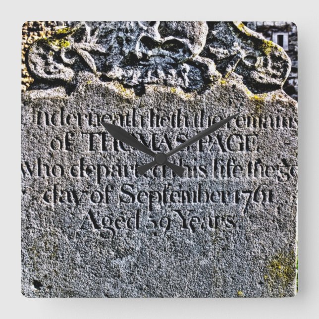 Ancient Grave Square Wall Clock (Front)
