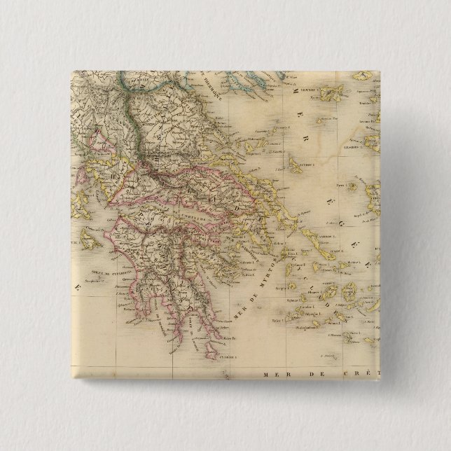 Ancient Greece 3 15 Cm Square Badge (Front)