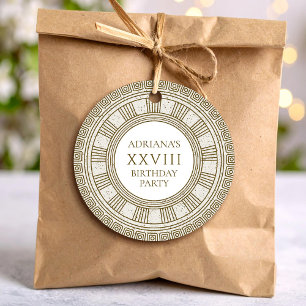 Ancient Greece Birthday Party with stone elements Favour Tags