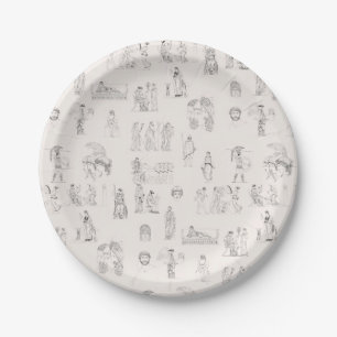 Ancient Greece Classical Greek History Pattern Paper Plate