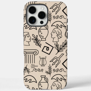 Ancient Greece Line Art Pattern iPhone 16 Pro Max Case