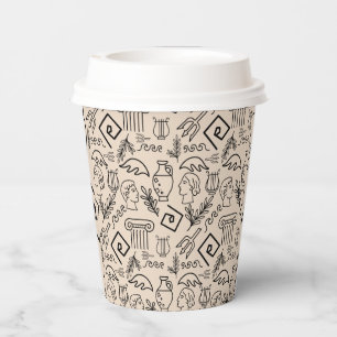 Ancient Greece Line Art Pattern Paper Cups