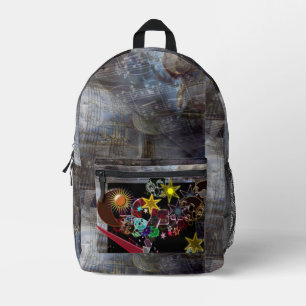 Ancient Greece Music Staff Stars Printed Backpack