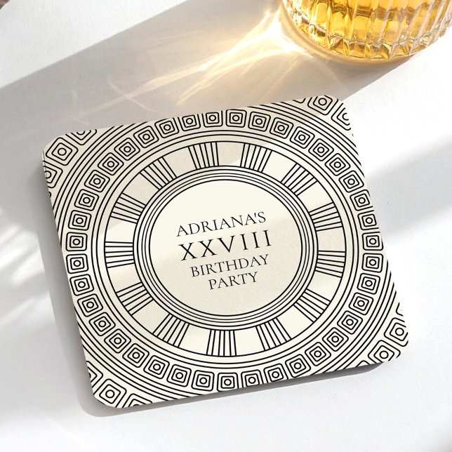 Ancient Greece or Rome themed Birthday Party  Square Paper Coaster (Creator Uploaded)