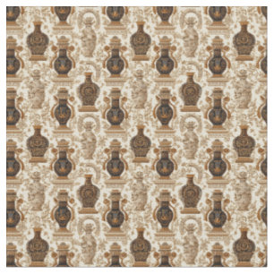 Ancient Greece Toile de Jouy Classic Vases Pattern Fabric