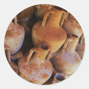 Ancient Greek Amphoras Classic Round Sticker