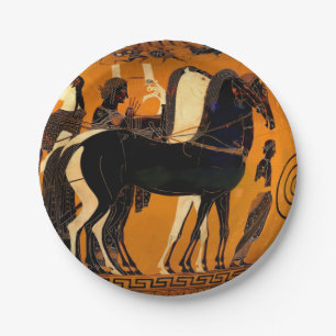 Ancient Greek Archaic Period Terracotta Art Paper Plate