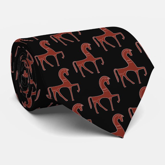 Ancient Greek Art: Small Horse (Hipparion) Statue  Tie (Rolled)