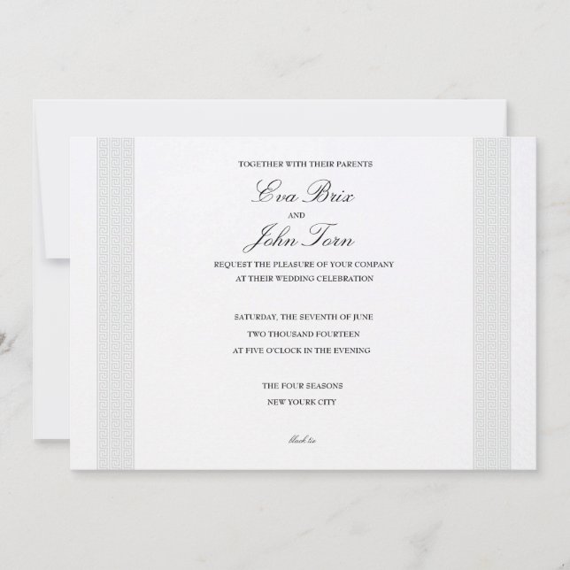 Ancient Greek design ornament wedding Invitation (Front)
