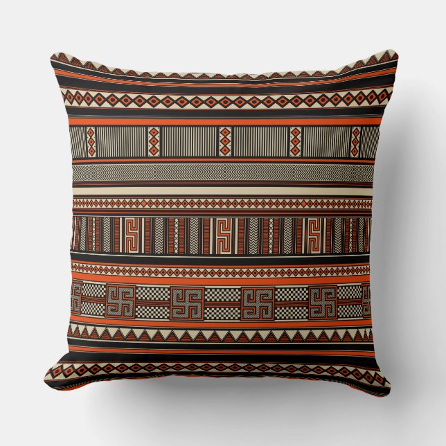 Ancient Greek Geometrical Pattern Cushion (Front)