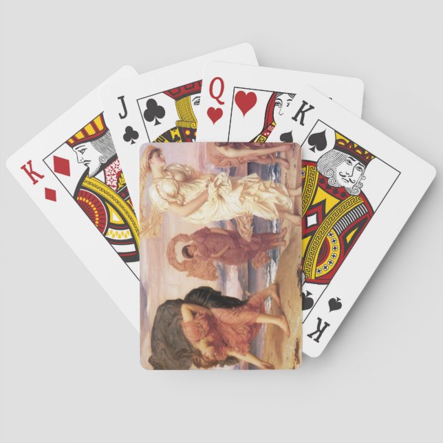 Ancient Greek Girls Picking up Pebbles Playing Cards (Back)