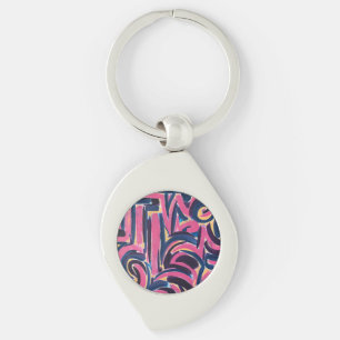 Ancient Greek Graffiti-Hand Painted Abstract Art Key Ring