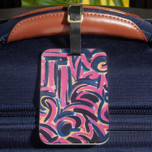 Ancient Greek Graffiti-Hand Painted Abstract Art Luggage Tag