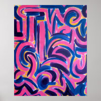 Ancient Greek Graffiti-Hand Painted Abstract Art