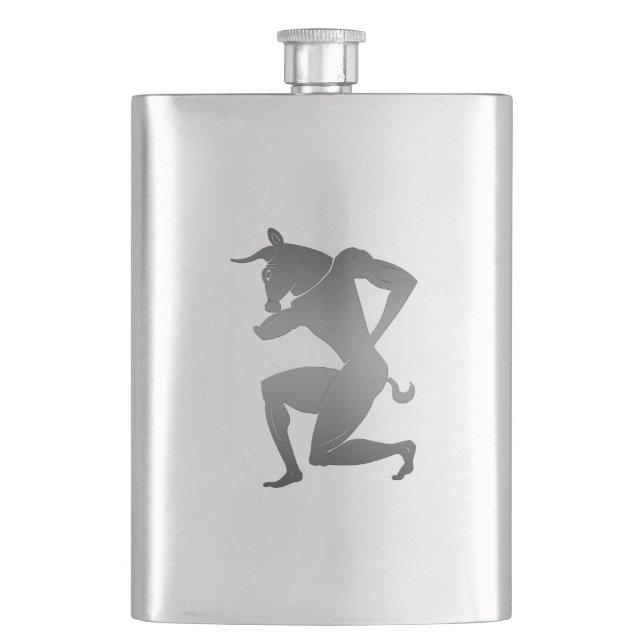 Ancient Greek Minotaur Hip Flask (Front)