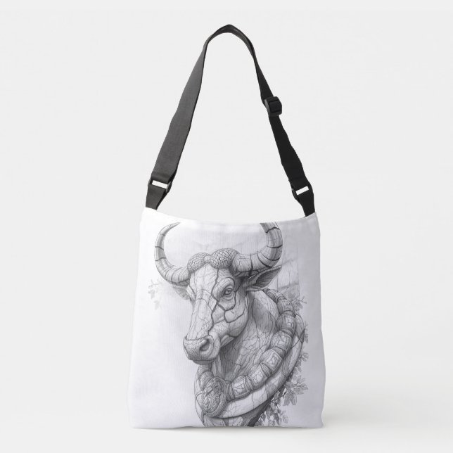 Ancient Greek Mythology Minotaur Labyrinth Noteboo Crossbody Bag (Front)