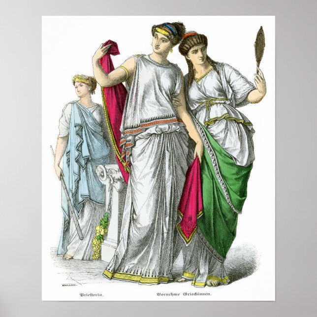 Ancient Greek Priestess and Noble Women Poster (Front)
